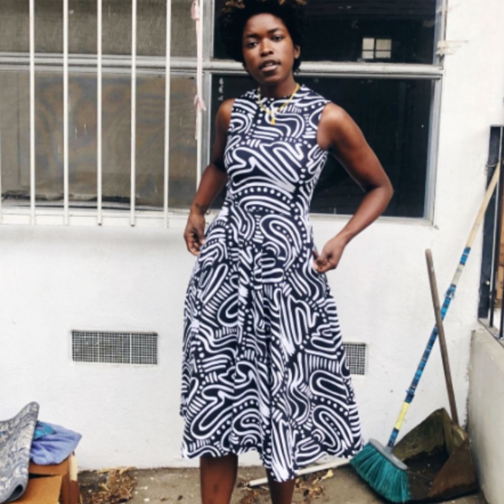 Nooworks Dahlia Black and White Patterned Dress